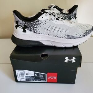 New Under Armour HOVR Turbulence 2 Mens 10 Running Shoe White Black NIB